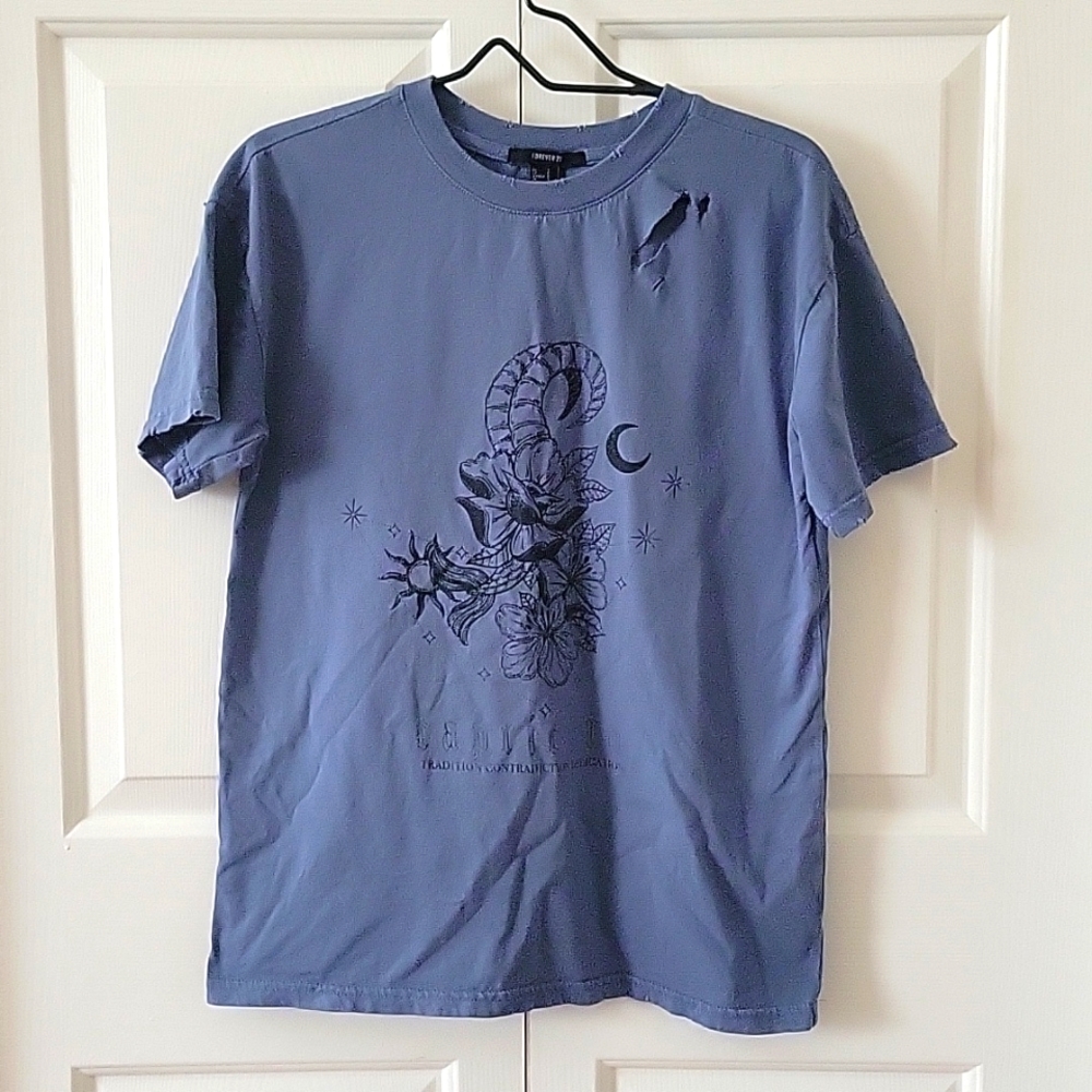 Distressed Oversized Capricon Tee